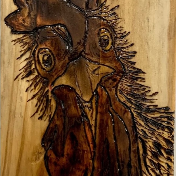 Wood Burned Rooster - Picture 3 of 4